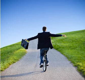 man balancing onbike